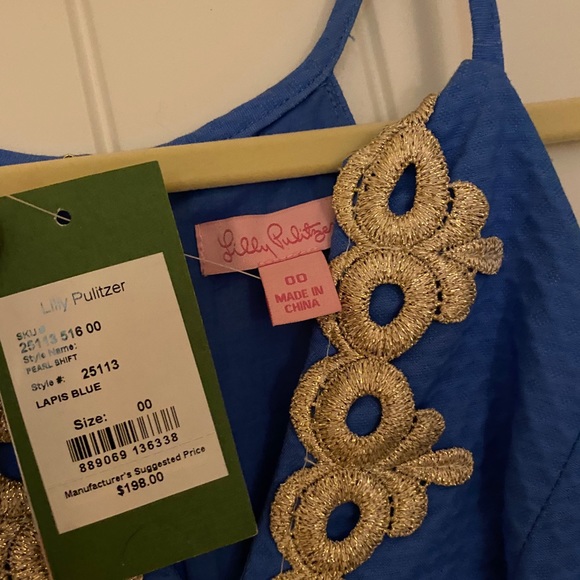 Lilly Pulitzer Dress, dark blue with gold trim. A classic for summer. NWT - Picture 2 of 5